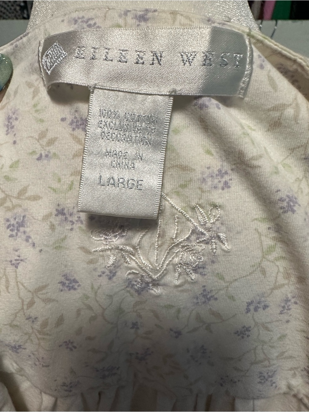 Eileen West Women's Lace Cotton Cap Sleeve Ballet Nightgown Large - Picture 5 of 6